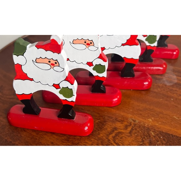 Santa Bamboo Napkin Rings - Picture 2 of 4